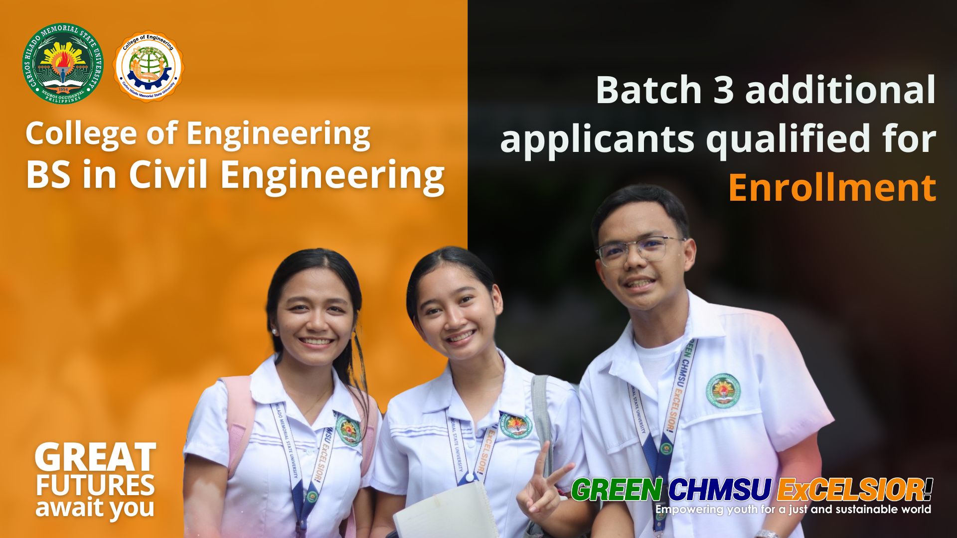 Batch 3 of additional applicants for enrollment in the BS in Civil