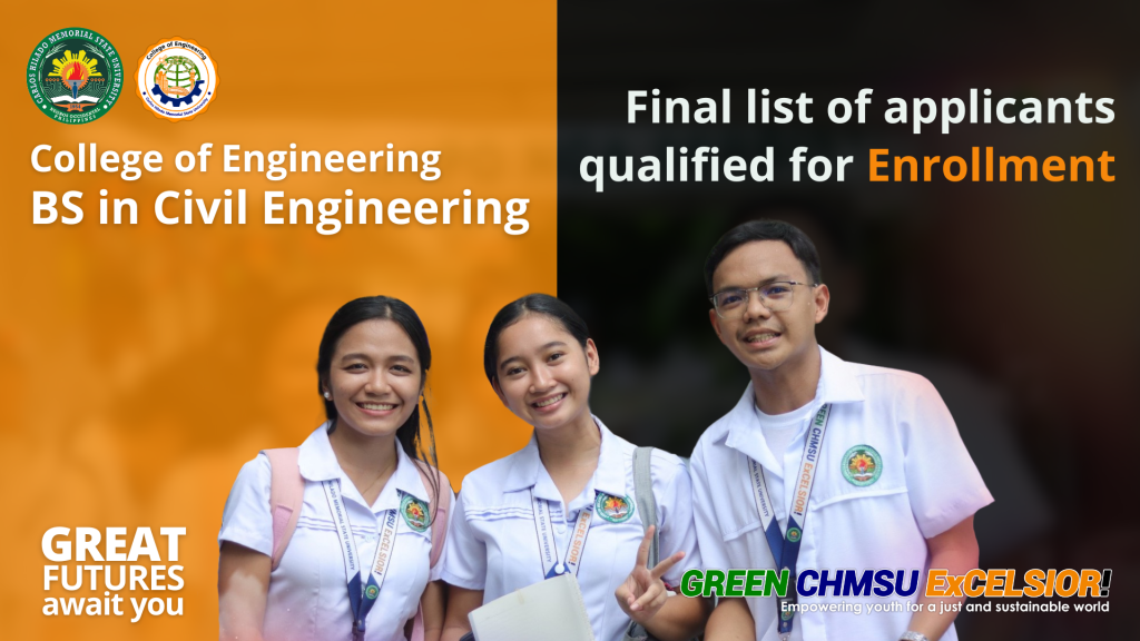 Final list of BS in Civil Engineering applicants qualified for enrollment