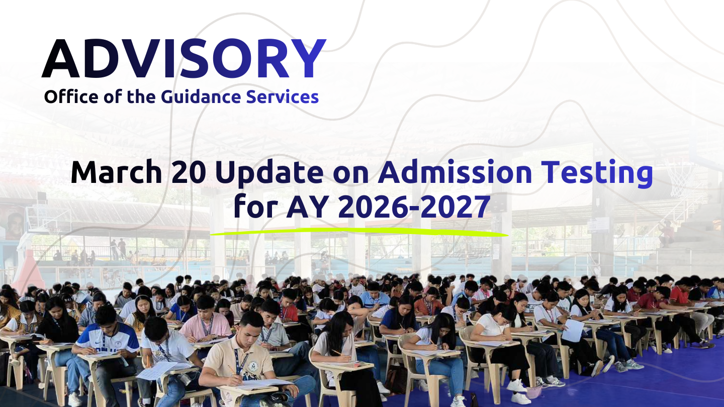 March 20 Update on Admission Testing for AY 2026-2027 | Carlos Hilado ...