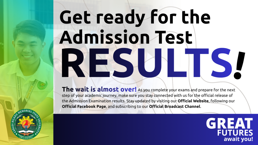 Get ready for the Admission Test Results