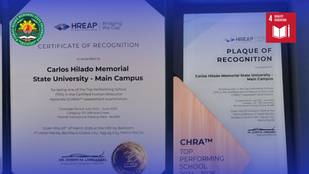 CHMSU awarded top performing school by HREAP