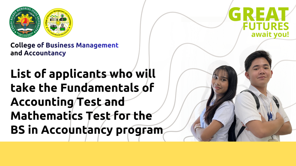 Fortune Towne Campus BS Accountancy Qualifying Exam Schedule