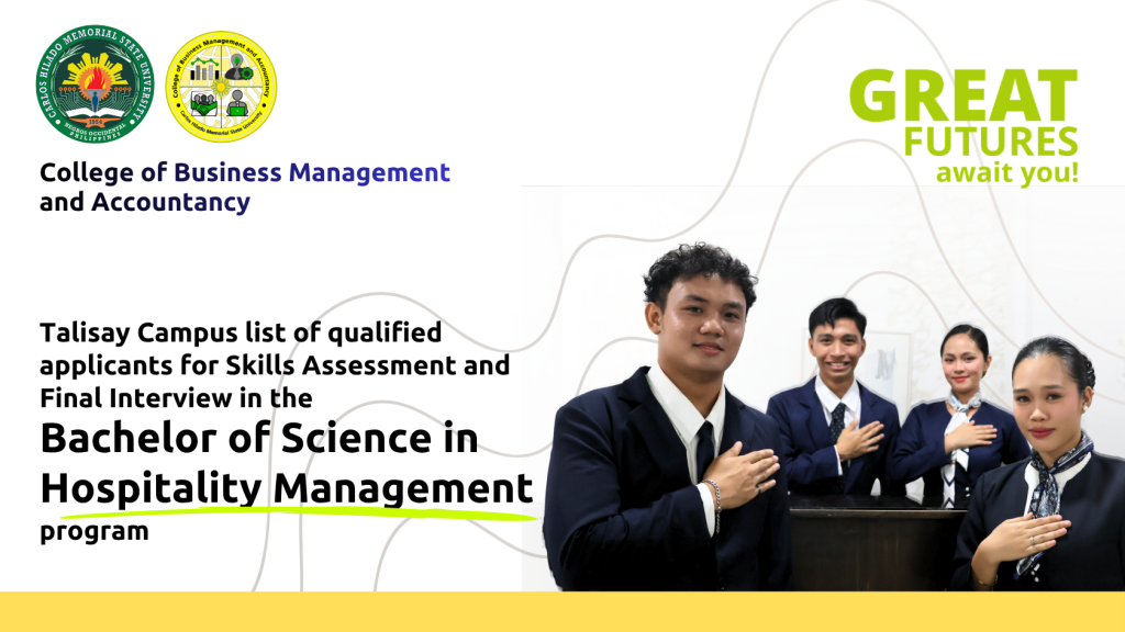 Talisay Campus applicants for skills assessment and final interview screening in the BSHM program
