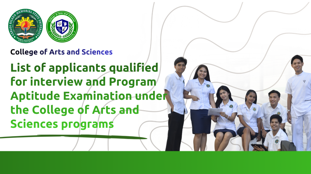 List of applicants qualified for interview and Program Aptitude Examination under the College of Arts and Sciences programs