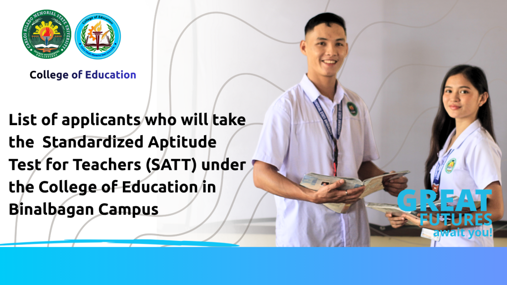 Binalbagan Campus: SATT Examinees for College of Education