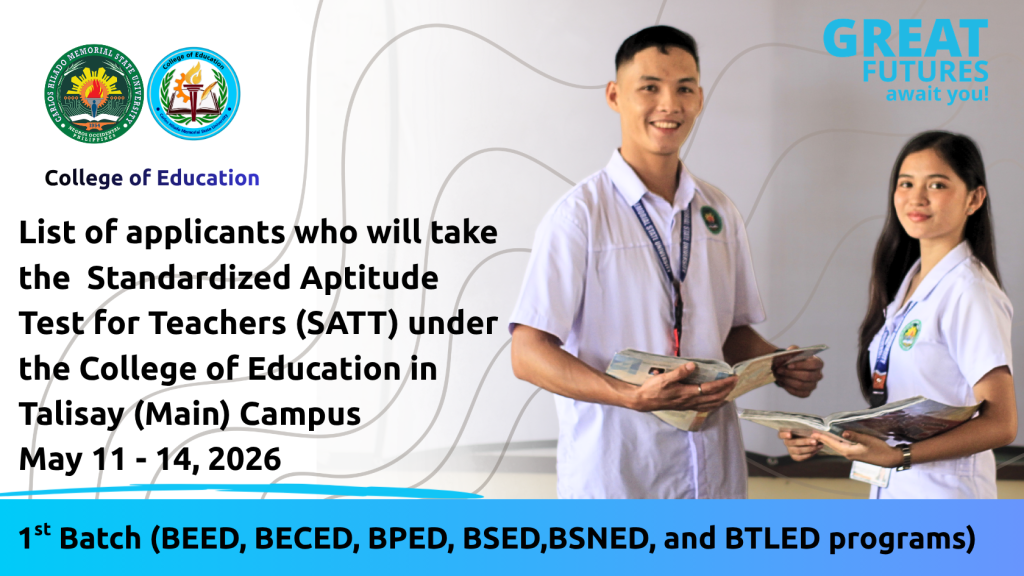 Talisay Campus: SATT Examinees for College of Education (Batch 1)