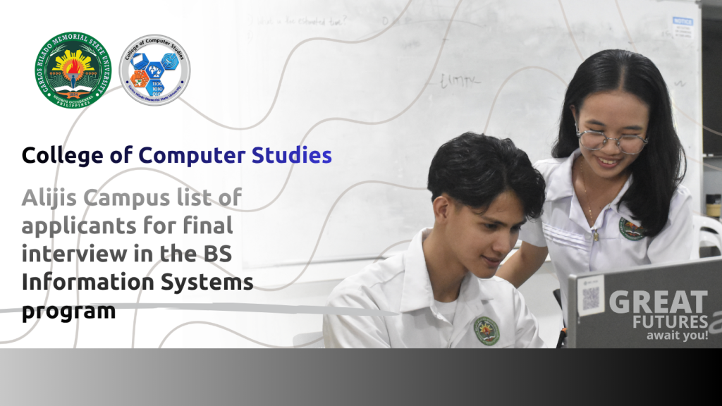 Alijis Campus list of applicants for final interview in the BSIS program