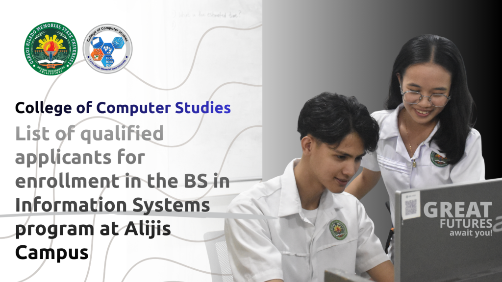 Alijis Campus list of qualified applicants for enrollment in the BSIS program
