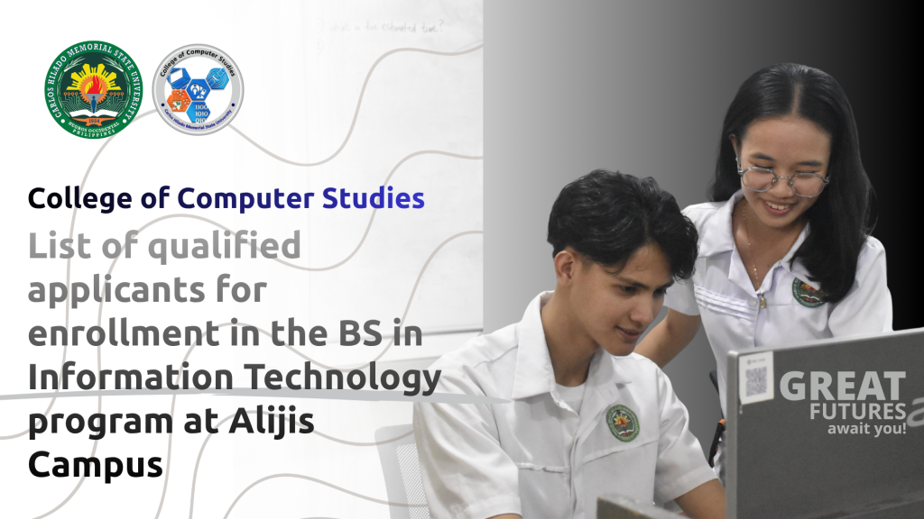 Alijis Campus list of qualified applicants for enrollment in the BS Information Technology program