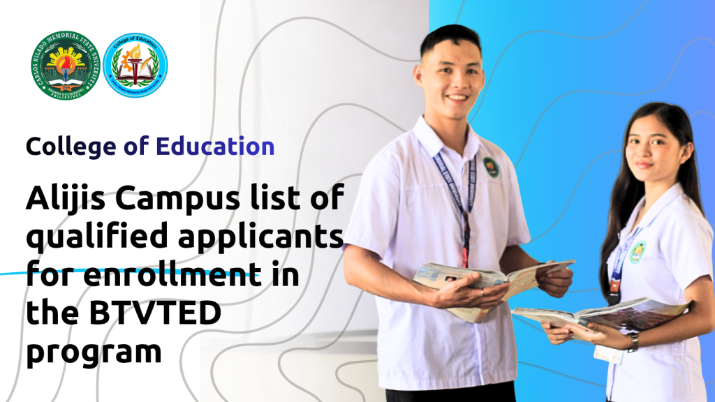 Alijis Campus list of qualified applicants for enrollment in the BTVTED program