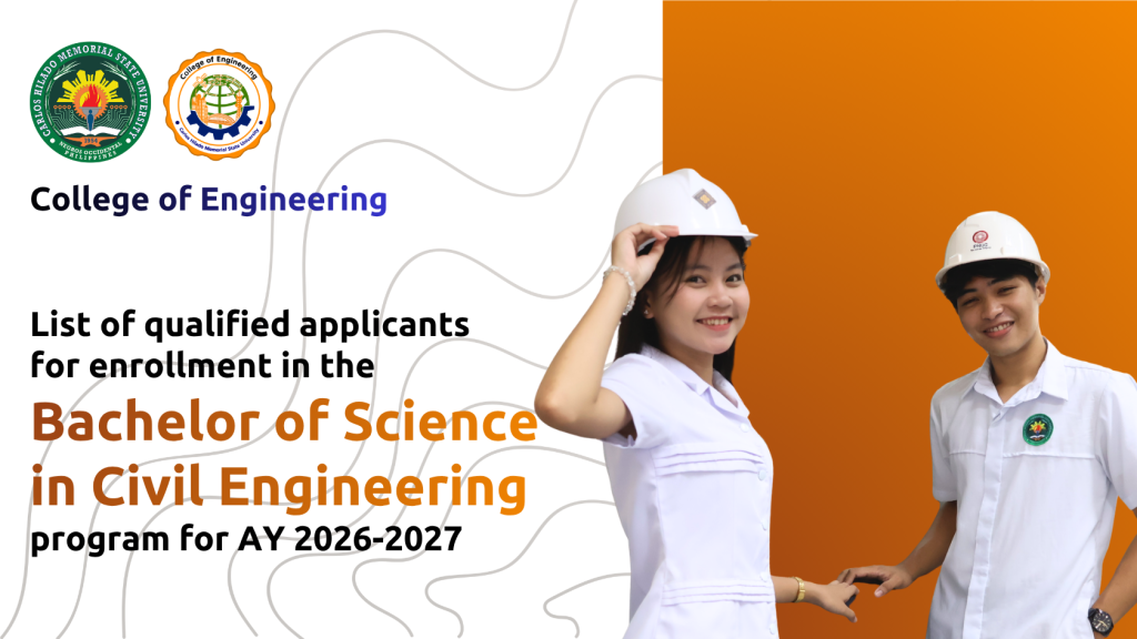 List of qualified applicants for enrollment in the BS in Civil Engineering Program