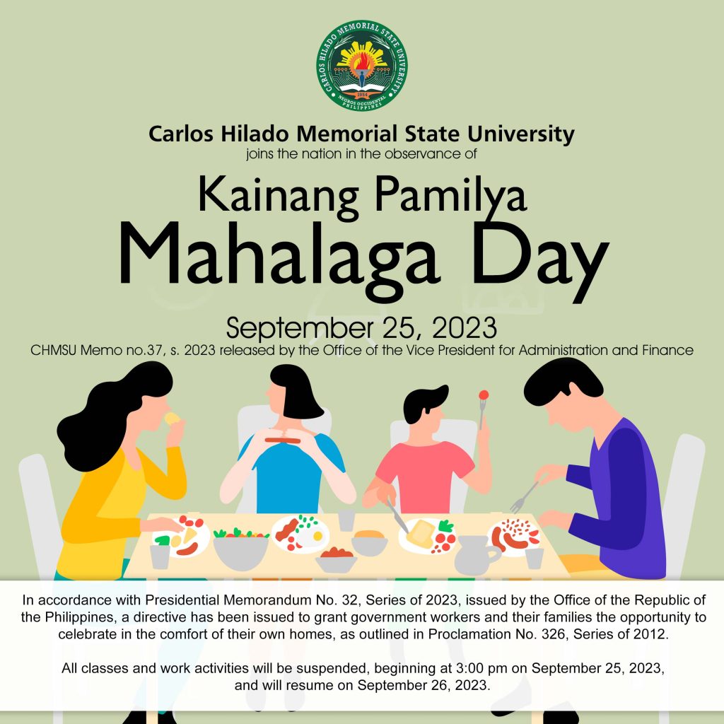 Kainang Pamilya Mahalaga Day Carlos Hilado Memorial State University 4438