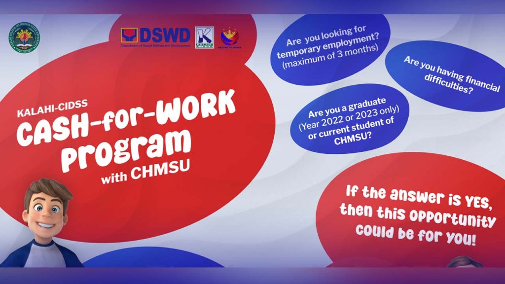 CHMSU opens online applications for DSWD Cash-for-Work Program