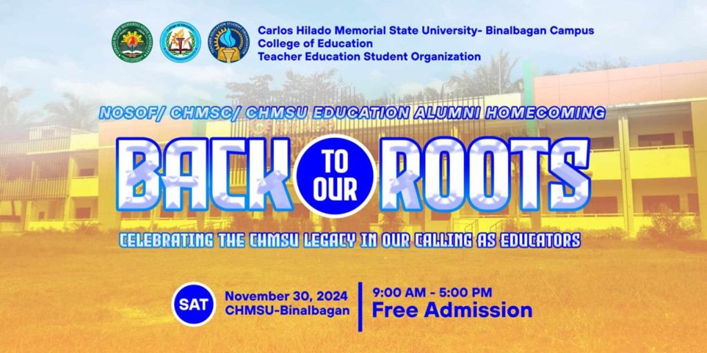 Alumni homecoming of NOSOF, CHMSC, CHMSU Binalbagan Education Program set Nov. 30