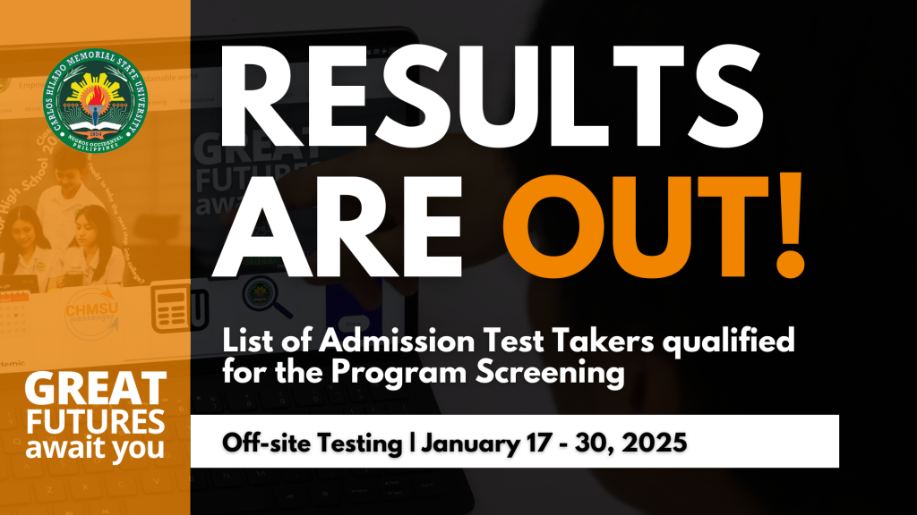 List of Admission Test Takers qualified for the Program Screening (Off-site Testing | January 17 – 30, 2025)