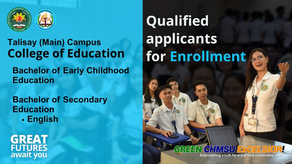 Talisay Campus BECED and BSED major in English applicants qualified for enrollment