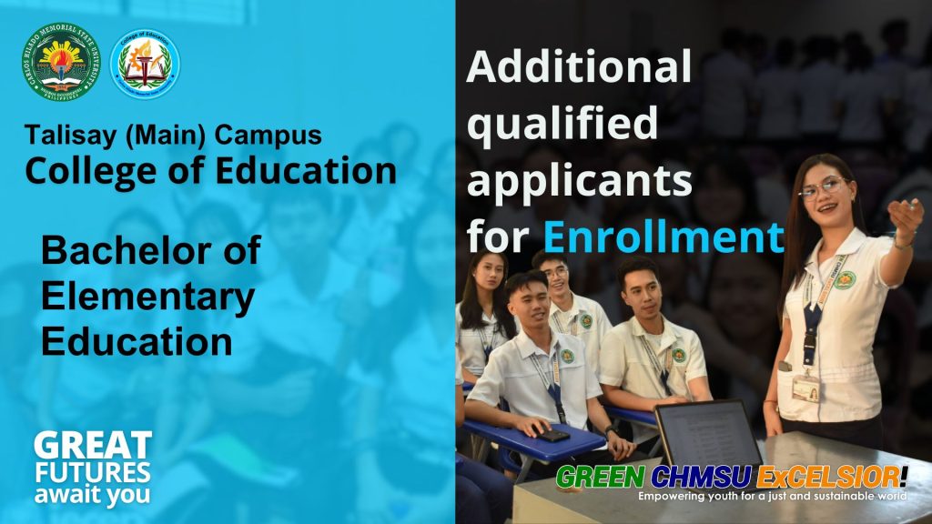 Talisay Campus 1st Batch BEED applicants qualified for enrollment