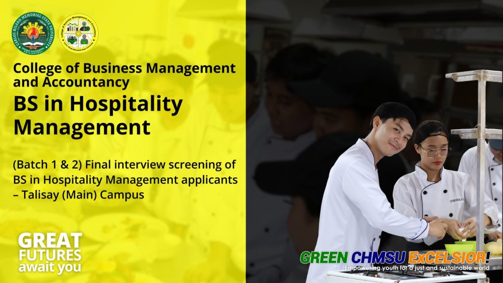 (Batch 1 & 2) Final interview screening of BS in Hospitality Management applicants