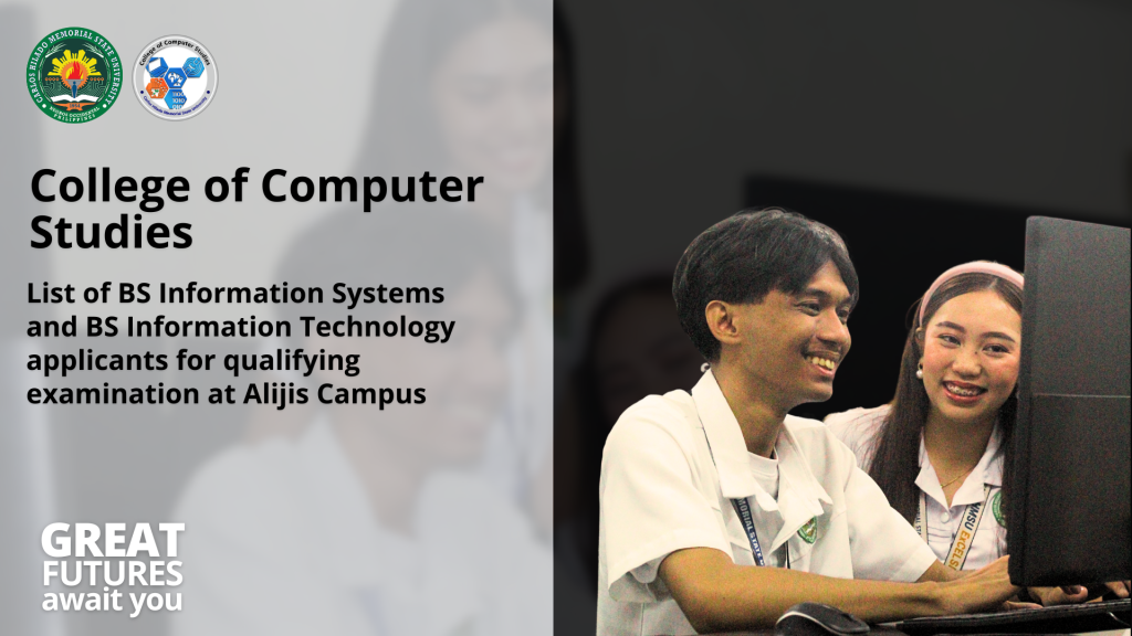 List of Alijis Campus BS Information Systems and BS Information Technology applicants for qualifying examination