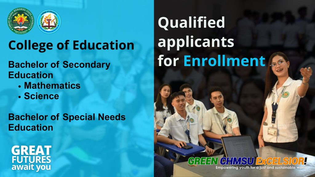Talisay Campus BSNED and BSED major in Mathematics and major in Science applicants qualified for enrollment