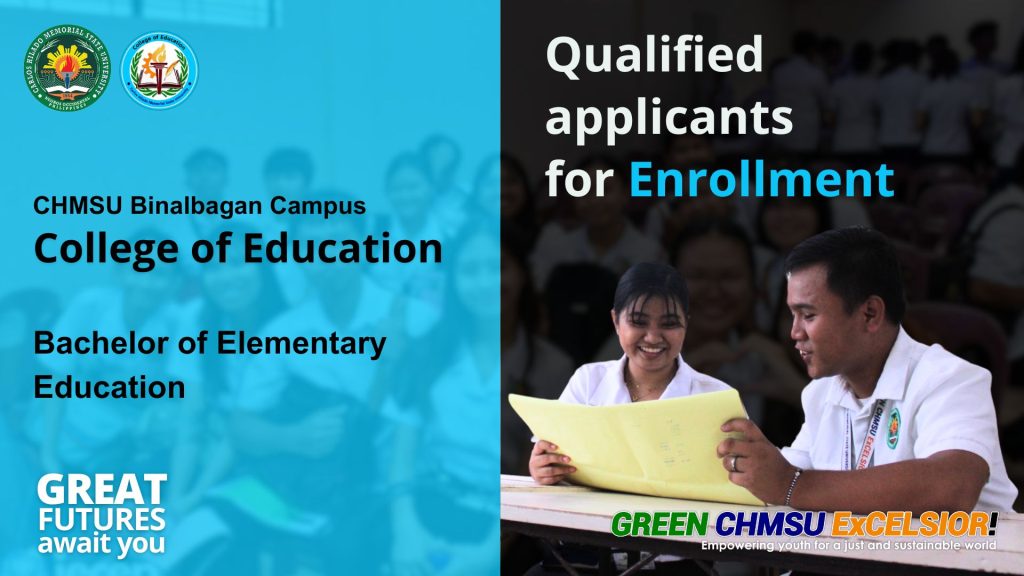 Binalbagan Campus BEED applicants qualified for enrollment