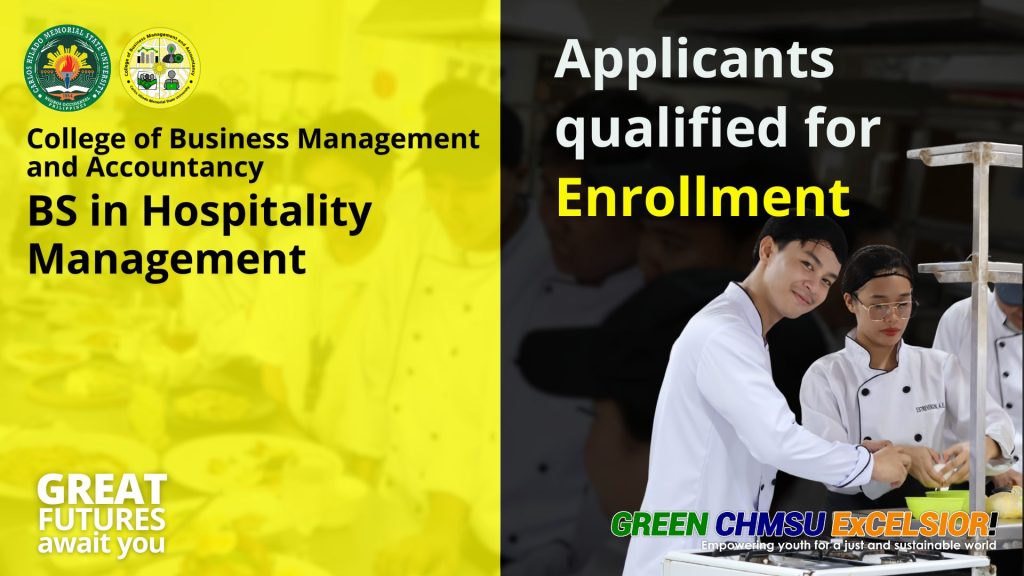 BS in Hospitality Management applicants qualified for enrollment