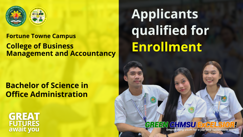 Fortune Towne Campus BS in Office Administration applicants qualified for enrollment